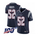 Men's New England Patriots #52 Elandon Roberts Navy Blue Team Color Vapor Untouchable Limited Player 100th Season Football Jersey