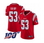 Men's New England Patriots #53 Kyle Van Noy Limited Red Inverted Legend 100th Season Football Jersey