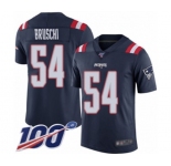 Men's New England Patriots #54 Tedy Bruschi Limited Navy Blue Rush Vapor Untouchable 100th Season Football Jersey