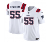 Men's New England Patriots #55 Garrett Bradbury White 2025 F.U.S.E. Vapor Limited Football Stitched Jersey