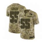 Men's New England Patriots #55 John Simon Limited Camo 2018 Salute to Service Football Jersey
