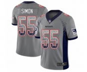 Men's New England Patriots #55 John Simon Limited Gray Rush Drift Fashion Football Jersey