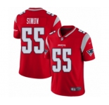 Men's New England Patriots #55 John Simon Limited Red Inverted Legend Football Jersey