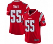 Men's New England Patriots #55 John Simon Limited Red Inverted Legend Football Jersey