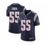 Men's New England Patriots #55 John Simon Navy Blue Team Color Vapor Untouchable Limited Player Football Jersey