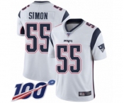 Men's New England Patriots #55 John Simon White Vapor Untouchable Limited Player 100th Season Football Jersey