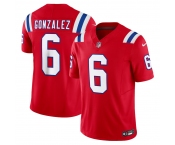 Men's New England Patriots #6 Christian Gonzalez Red 2023 F.U.S.E. Vapor Limited Football Stitched Jersey