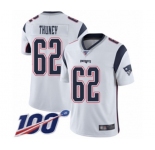 Men's New England Patriots #62 Joe Thuney White Vapor Untouchable Limited Player 100th Season Football Jersey