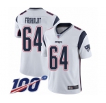 Men's New England Patriots #64 Hjalte Froholdt White Vapor Untouchable Limited Player 100th Season Football Jersey