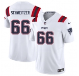 Men's New England Patriots #66 Wes Schweitzer White 2025 F.U.S.E. Vapor Limited Football Stitched Jersey