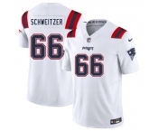 Men's New England Patriots #66 Wes Schweitzer White 2025 F.U.S.E. Vapor Limited Football Stitched Jersey