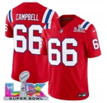 Men's New England Patriots #66 Will Campbell Red 2025 F.U.S.E. Super Bowl LX Patch Vapor Limited Football Stitched Jersey