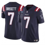 Men's New England Patriots #7 Jacoby Brissett Navy F.U.S.E. With 2-Star C Patch Vapor Limited Stitched Football Jersey