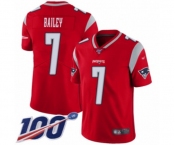 Men's New England Patriots #7 Jake Bailey Limited Red Inverted Legend 100th Season Football Jersey