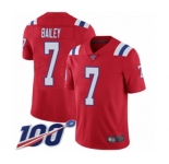 Men's New England Patriots #7 Jake Bailey Red Alternate Vapor Untouchable Limited Player 100th Season Football Jersey