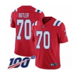 Men's New England Patriots #70 Adam Butler Red Alternate Vapor Untouchable Limited Player 100th Season Football Jersey