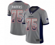 Men's New England Patriots #75 Ted Karras Limited Gray Rush Drift Fashion Football Jersey