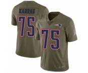 Men's New England Patriots #75 Ted Karras Limited Olive 2017 Salute to Service Football Jersey