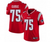 Men's New England Patriots #75 Ted Karras Limited Red Inverted Legend Football Jersey