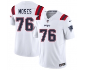 Men's New England Patriots #76 Morgan Moses White 2025 F.U.S.E. Vapor Limited Football Stitched Jersey