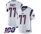 Men's New England Patriots #77 Michael Bennett White Vapor Untouchable Limited Player 100th Season Football Jersey