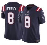 Men's New England Patriots #8 Ja'Whaun Bentley Navy F.U.S.E. With 4-Star C Patch Vapor Limited Stitched Football Jersey