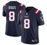 Men's New England Patriots #8 Stefon Diggs Navy 2025 Vapor Limited Football Stitched Jersey