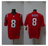 Men's New England Patriots #8 Stefon Diggs Red 2025 Vapor Limited Stitched Jersey