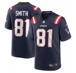 Men's New England Patriots #81 Jonnu Smith Navy Stitched Game Jersey
