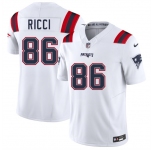 Men's New England Patriots #86 Giovanni Ricci White 2025 F.U.S.E. Vapor Limited Football Stitched Jersey