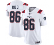 Men's New England Patriots #86 Giovanni Ricci White 2025 Vapor Limited Football Stitched Jersey