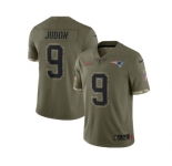 Men's New England Patriots #9 Matt Judon 2022 Olive Salute To Service Limited Stitched Jersey