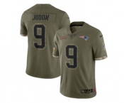 Men's New England Patriots #9 Matt Judon 2022 Olive Salute To Service Limited Stitched Jersey