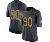 Men's New England Patriots #90 Shilique Calhoun Limited Black 2016 Salute to Service Football Jersey
