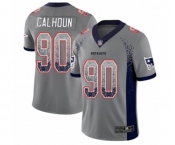 Men's New England Patriots #90 Shilique Calhoun Limited Gray Rush Drift Fashion Football Jersey