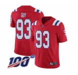 Men's New England Patriots #93 Lawrence Guy Red Alternate Vapor Untouchable Limited Player 100th Season Football Jersey