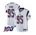 Men's New England Patriots #95 Derek Rivers White Vapor Untouchable Limited Player 100th Season Football Jersey