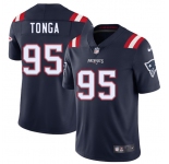 Men's New England Patriots #95 Khyiris Tonga Navy 2025 Vapor Limited Football Stitched Jersey
