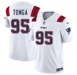 Men's New England Patriots #95 Khyiris Tonga White 2025 F.U.S.E. Vapor Limited Football Stitched Jersey