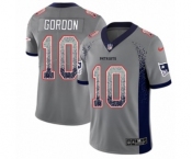 Men's Nike New England Patriots #10 Josh Gordon Limited Gray Rush Drift Fashion NFL Jersey