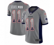 Men's Nike New England Patriots #11 Julian Edelman Limited Gray Rush Drift Fashion NFL Jersey