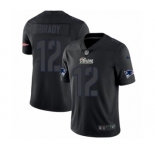 Men's Nike New England Patriots #12 Tom Brady Limited Black Rush Impact NFL Jersey