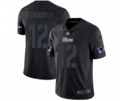 Men's Nike New England Patriots #12 Tom Brady Limited Black Rush Impact NFL Jersey
