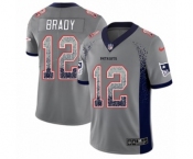 Men's Nike New England Patriots #12 Tom Brady Limited Gray Rush Drift Fashion NFL Jersey