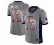 Men's Nike New England Patriots #13 Phillip Dorsett Limited Gray Rush Drift Fashion NFL Jersey