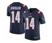 Men's Nike New England Patriots #14 Steve Grogan Limited Navy Blue Rush NFL Jersey