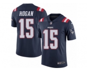 Men's Nike New England Patriots #15 Chris Hogan Limited Navy Blue Rush NFL Jersey
