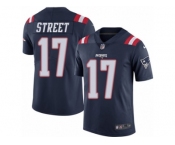 Men's Nike New England Patriots #17 Devin Street Limited Navy Blue Rush NFL Jersey