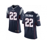 Men's Nike New England Patriots #22 Justin Coleman Elite Navy Blue Team Color NFL Jersey