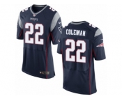 Men's Nike New England Patriots #22 Justin Coleman Elite Navy Blue Team Color NFL Jersey